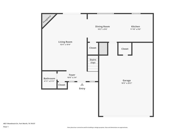 2,065/Mo, 4821 Woodstock Drive Fort Worth, TX 76137 Floor Plan View