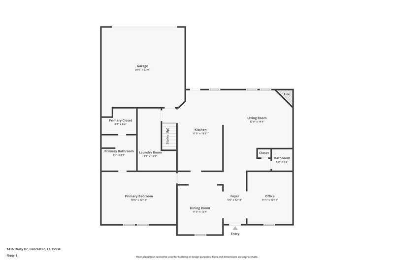 2,740/Mo, 1416 Daisy Drive Lancaster, TX 75134 Floorplan View