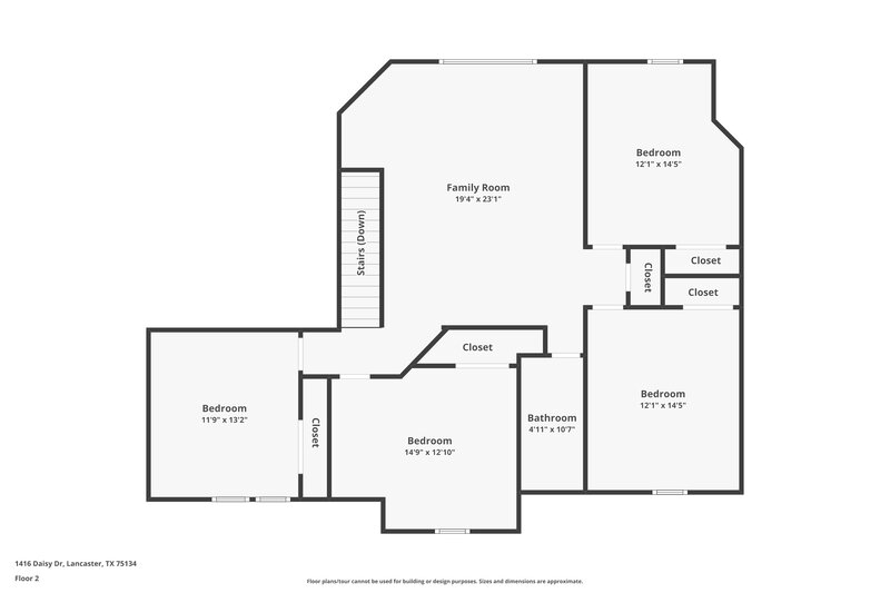 2,740/Mo, 1416 Daisy Drive Lancaster, TX 75134 Floorplan View 2