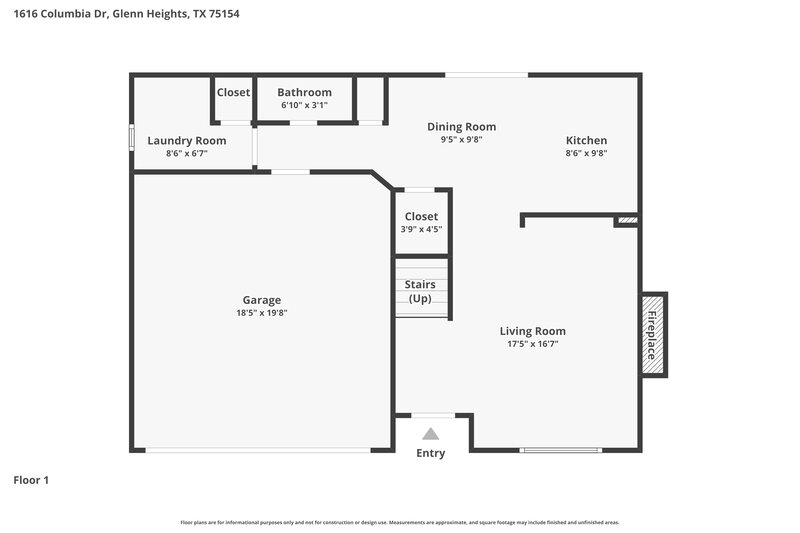 2,315/Mo, 1616 Columbia Drive Glenn Heights, TX 75154 Floor Plan View