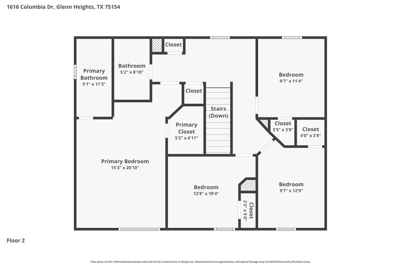 2,315/Mo, 1616 Columbia Drive Glenn Heights, TX 75154 Floor Plan View 2