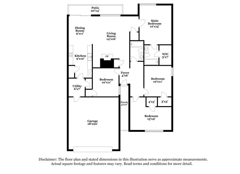 2,025/Mo, 1009 Springcreek Dr Denton, TX 76210 Floor Plan View