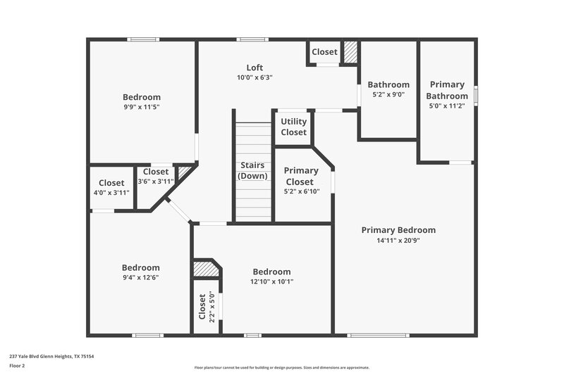 2,060/Mo, 237 Yale Blvd Glenn Heights, TX 75154 Floor Plan View 2