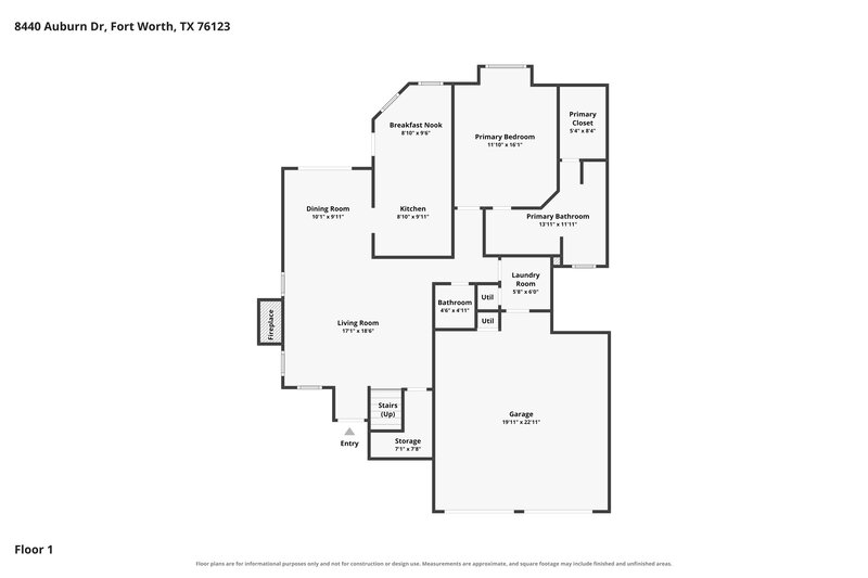 2,115/Mo, 8440 Auburn Drive Fort Worth, TX 76123 Floor Plan View