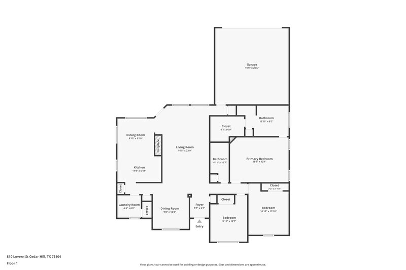 2,385/Mo, 810 Lovern St Cedar Hill, TX 75104 Floor Plan View