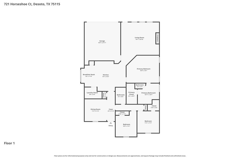 2,190/Mo, 721 Horseshoe Desoto, TX 75115 Floor Plan View