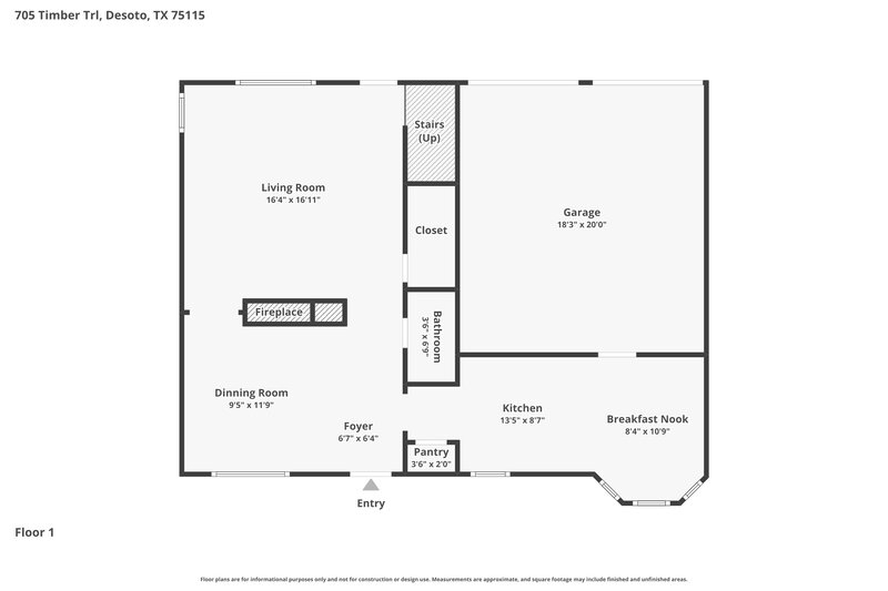 2,420/Mo, 705 Timber Trail Desoto, TX 75115 Floor Plan View