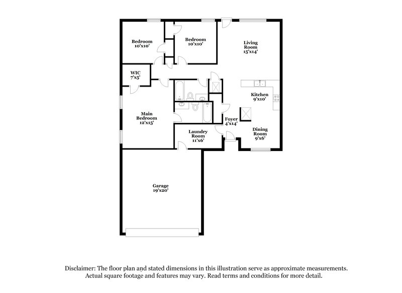 1,915/Mo, 1433 Royal Meadows Trail Fort Worth, TX 76140 Floor Plan View