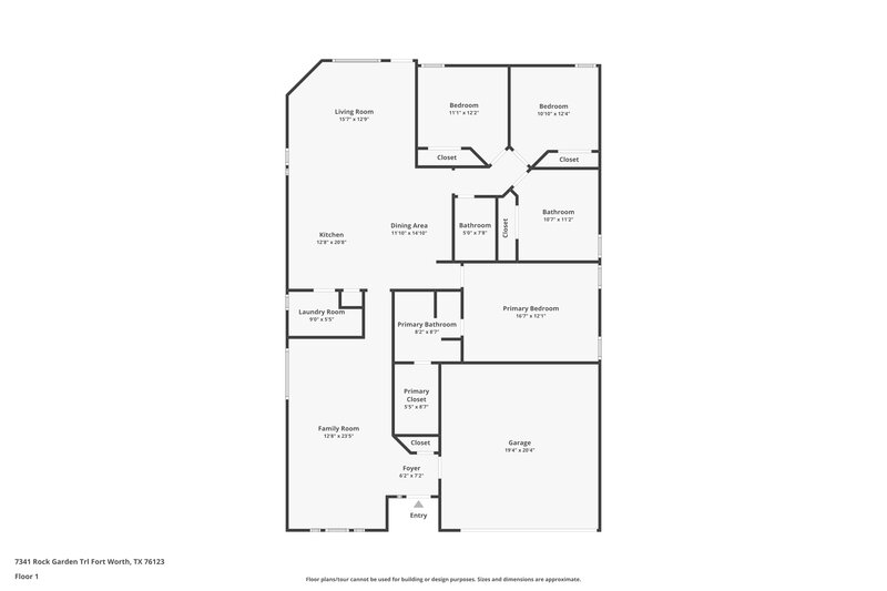 2,155/Mo, 7341 Rock Garden Trail Fort Worth, TX 76123 Floor Plan View