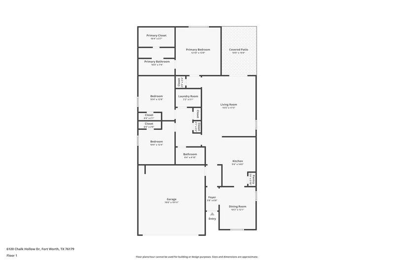 2,105/Mo, 6120 Chalk Hollow Drive Fort Worth, TX 76179 Floor Plan View