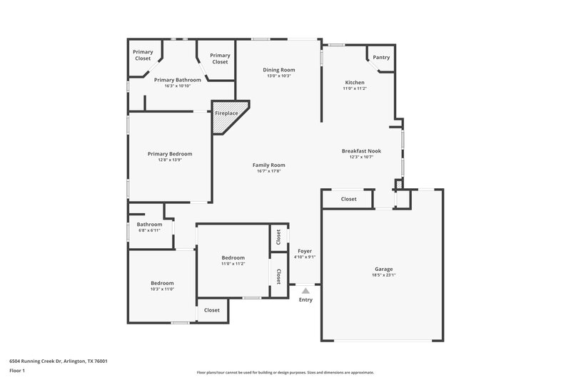 2,405/Mo, 6504 Running Creek Dr Arlington, TX 76001 Floor Plan View