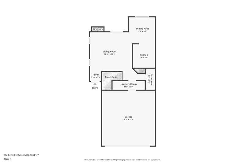 1,815/Mo, 402 Dawn Drive Duncanville, TX 75137 Floorplan View
