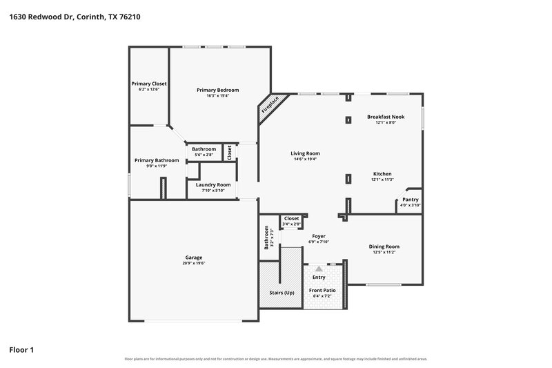 2,565/Mo, 1630 Redwood Drive Corinth, TX 76210 Floor Plan View