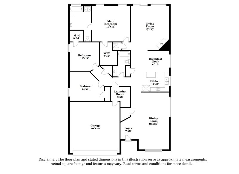 2,155/Mo, 1506 Clemson Drive Glenn Heights, TX 75154 Floorplan View