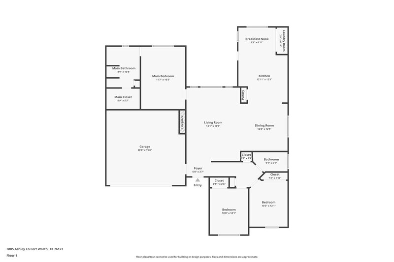 2,110/Mo, 3805 Ashley Ln Fort Worth, TX 76123 Floor Plan View