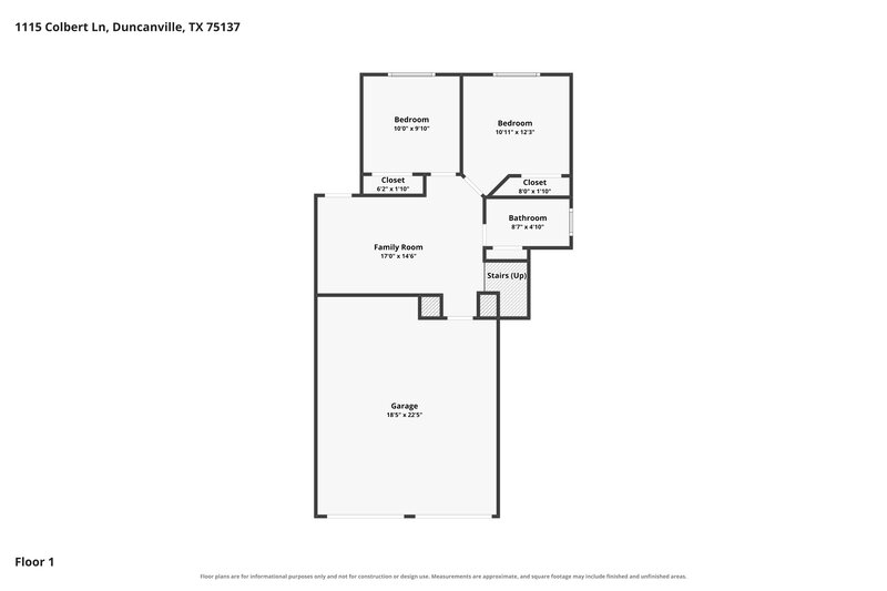 2,245/Mo, 1115 Colbert Lane Duncanville, TX 75137 Floor Plan View 2