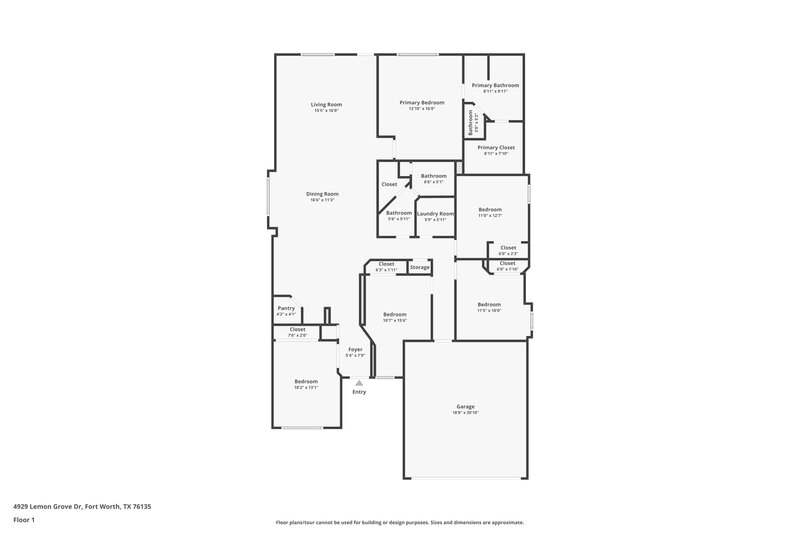 2,430/Mo, 4929 Lemon Grove Drive Fort Worth, TX 76135 Floor Plan View