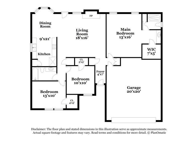 1,950/Mo, 721 Owens Drive Crowley, TX 76036 Floor Plan View