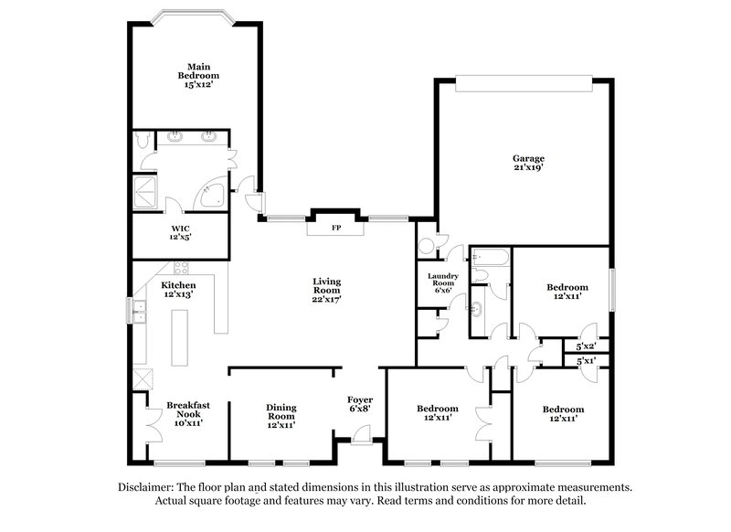 2,550/Mo, 728 Regalwood Dr Desoto, TX 75115 Floor Plan View