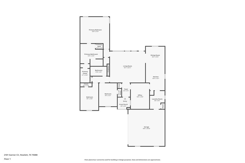 2,395/Mo, 2101 Garner Cir Rowlett, TX 75088 Floor Plan View
