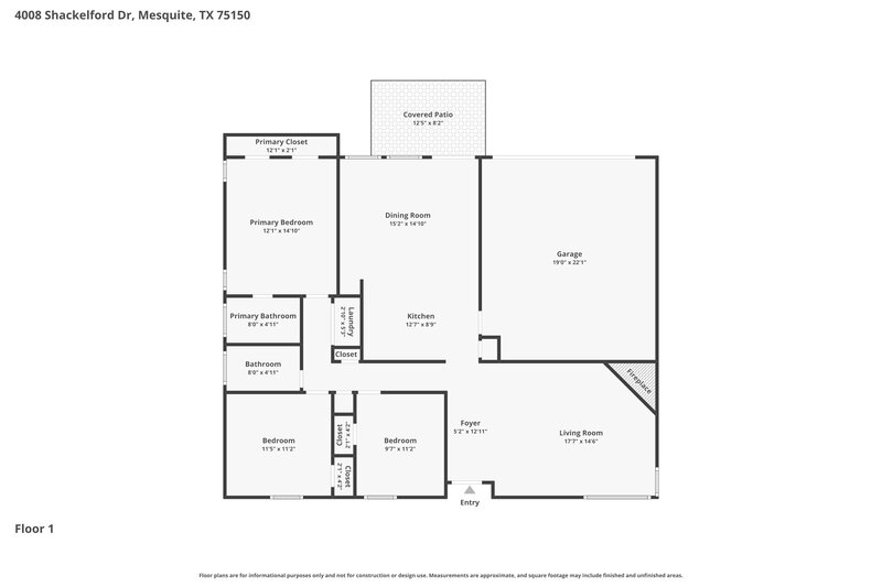 2,125/Mo, 4008 Shackelford Drive Mesquite, TX 75150 Floor Plan View