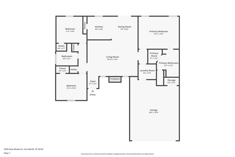 1,880/Mo, 3724 Clear Brook Cir Fort Worth, TX 76123 Floor Plan View