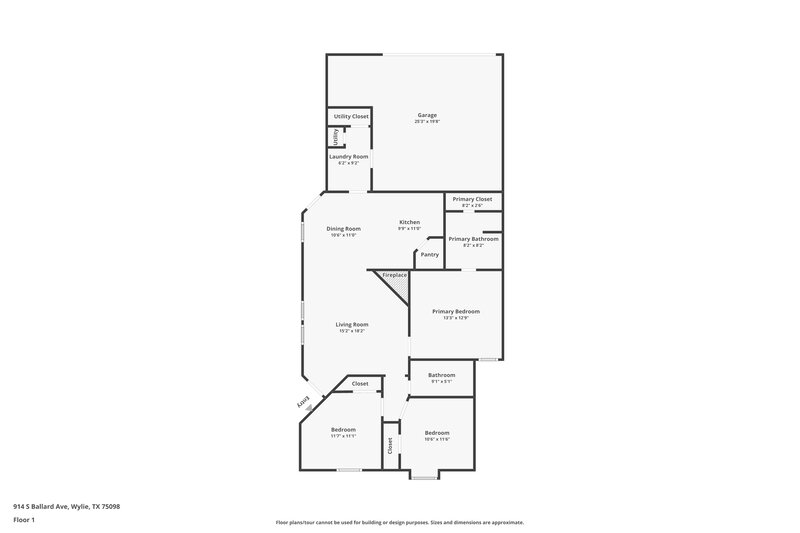 1,930/Mo, 914 S Ballard Ave Wylie, TX 75098 Floor Plan View
