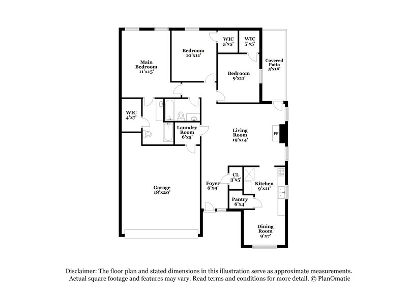 2,120/Mo, 6406 Brookglen Dr Arlington, TX 76018 Floor Plan View