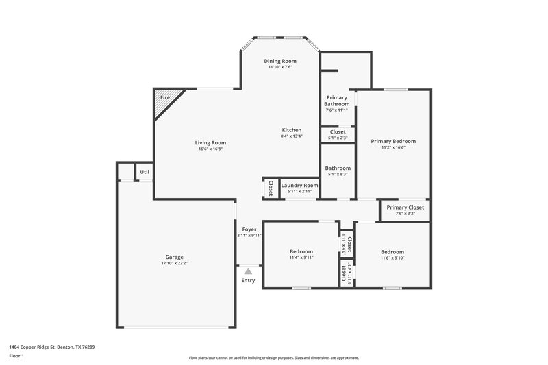 1,755/Mo, 1404 Copper Ridge St Denton, TX 76209 Floor Plan View
