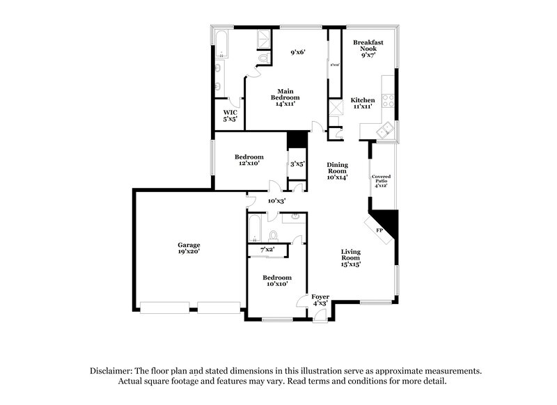 2,355/Mo, 6604 Silver Spruce Dr Arlington, TX 76001 Floor Plan View