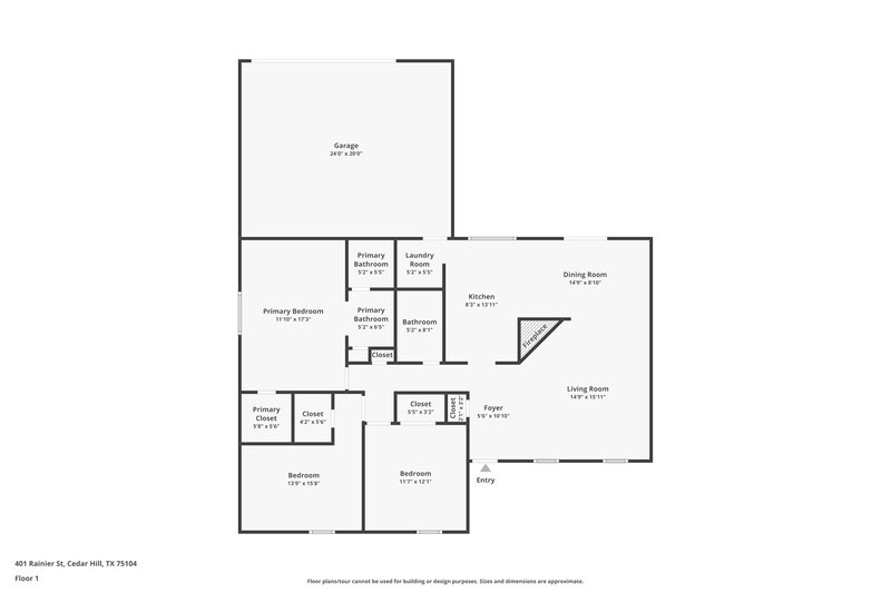 2,030/Mo, 401 Rainier St Cedar Hill, TX 75104 Floor Plan View