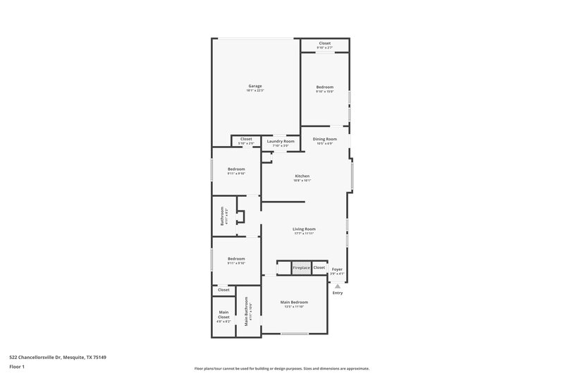2,170/Mo, 522 Chancellorsville Drive Mesquite, TX 75149 Floor Plan View