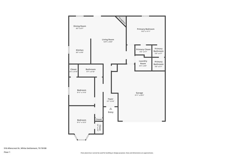 1,895/Mo, 516 Allencrest Dr Fort Worth, TX 76108 Floor Plan View
