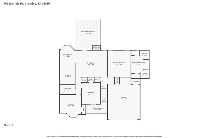 1,995/Mo, 709 Daniels Dr Crowley, TX 76036 Floor Plan View