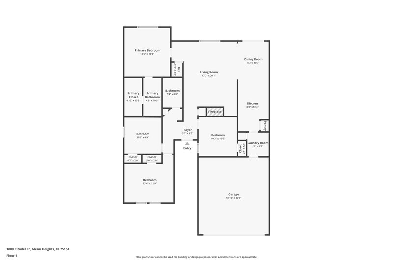 2,170/Mo, 1800 Citadel Dr Glenn Heights, TX 75154 Floor Plan View