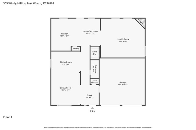 2,415/Mo, 305 Windy Hill Lane Fort Worth, TX 76108 Floor Plan View