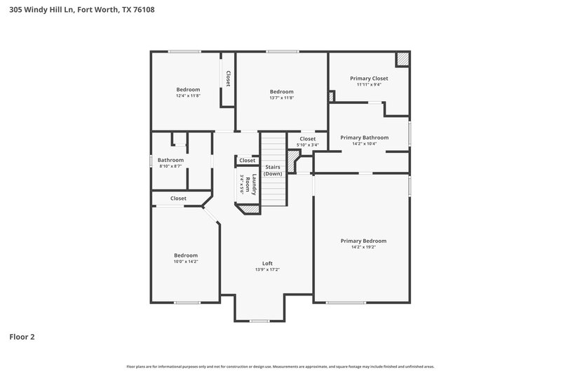 2,415/Mo, 305 Windy Hill Lane Fort Worth, TX 76108 Floor Plan View 2