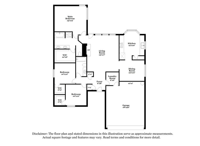 1,700/Mo, 3412 Misty Valley Dr Fort Worth, TX 76123 Floor Plan View