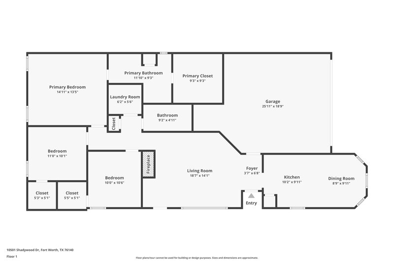 1,945/Mo, 10501 Shadywood Fort Worth, TX 76140 Floor Plan View