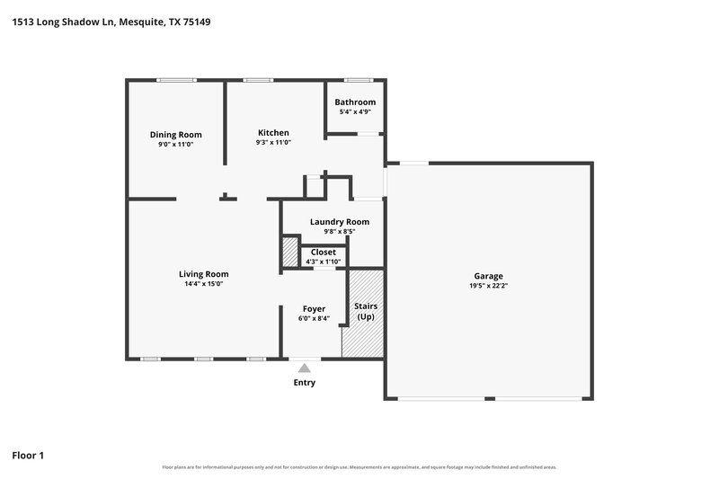 1,920/Mo, 1513 Longshadow Lane Mesquite, TX 75149 Floor Plan View 2