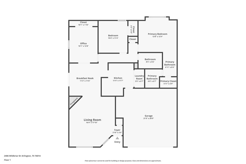 2,085/Mo, 2406 Wildbriar Dr Arlington, TX 76014 Floor Plan View