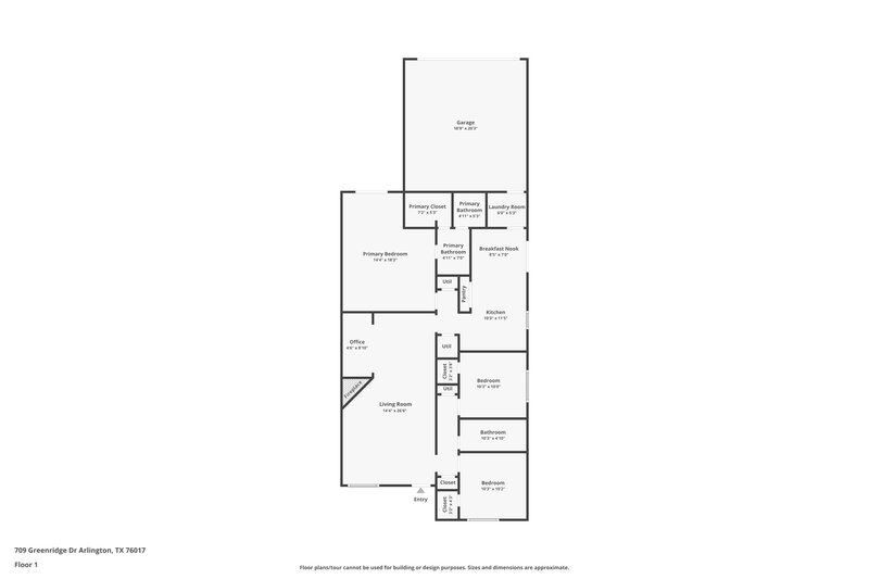 2,220/Mo, 709 Greenridge Drive Arlington, TX 76017 Floor Plan View