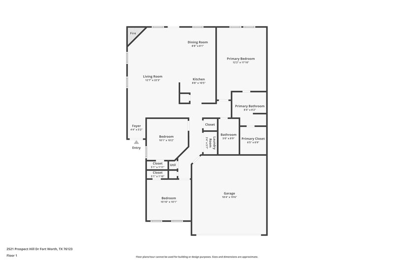 2,010/Mo, 2521 Prospect Hill Dr Fort Worth, TX 76123 Floor Plan View
