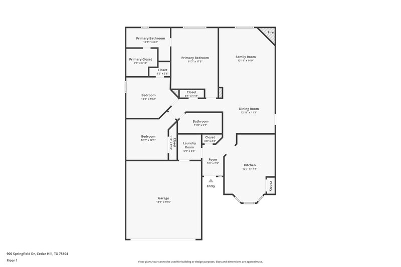 2,040/Mo, 900 Springfield Dr Cedar Hill, TX 75104 Floor Plan View