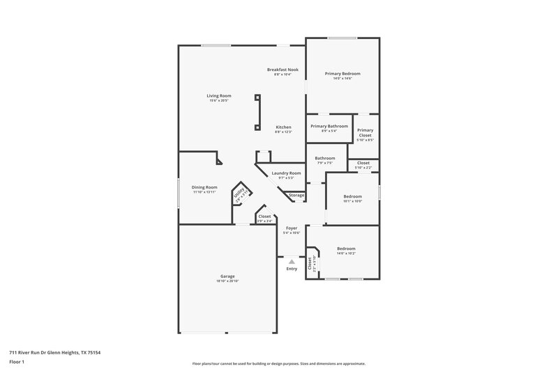 3,160/Mo, 711 River Run Dr Glenn Heights, TX 75154 Floor Plan View