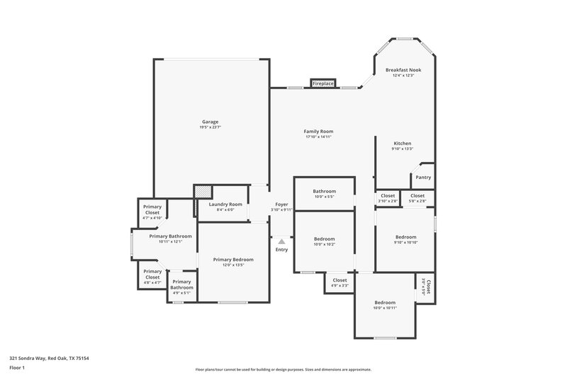 2,050/Mo, 321 Sondra Way Red Oak, TX 75154 Floor Plan View