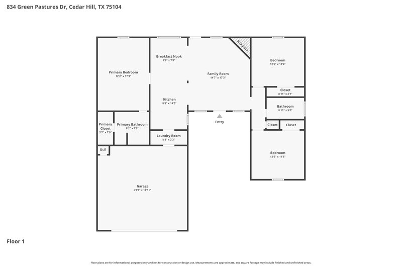 2,260/Mo, 834 Green Pastures Cedar Hill, TX 75104 Floor Plan View