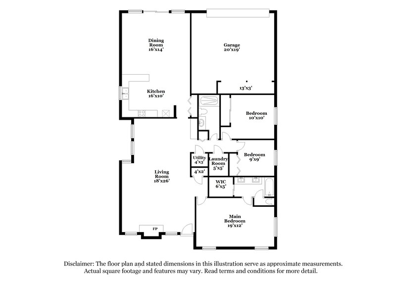 2,105/Mo, 1435 Colborne Dr Mesquite, TX 75149 Floor Plan View