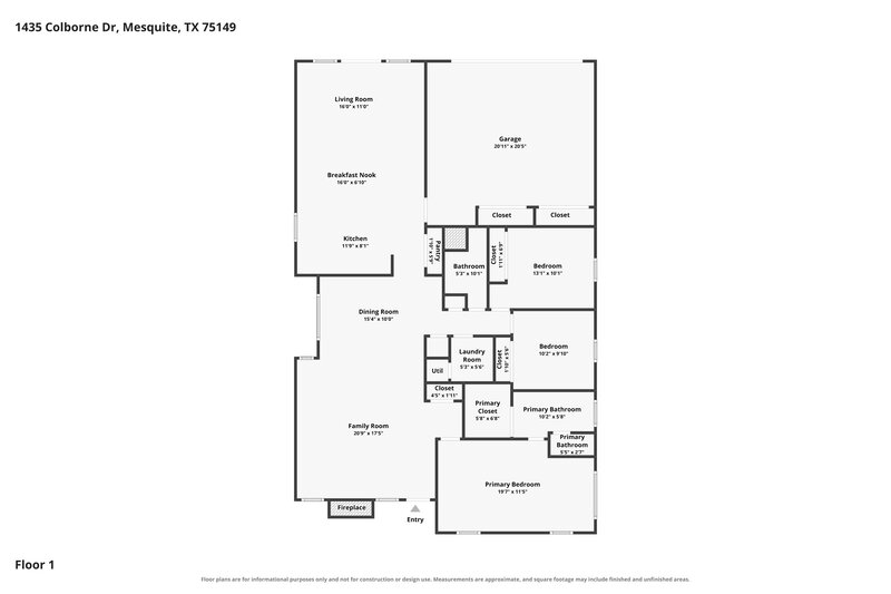 0/Mo, 1435 Colborne Dr Mesquite, TX 75149 Floor Plan View