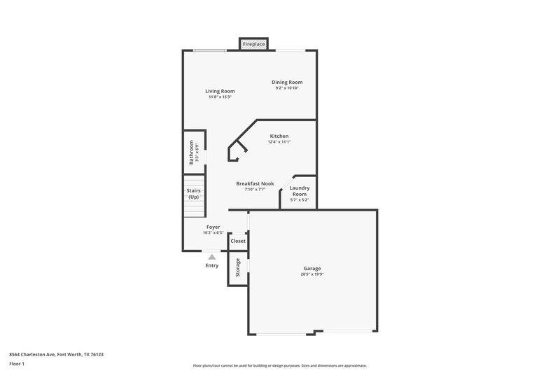 1,840/Mo, 8564 Charleston Avenue Fort Worth, TX 76123 Floor Plan View